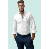 Erkek Regular Fit Nakış Detaylı Smart Gömlek Uzun Kol Pamuklu Günlük Kullanım Modern Tasarım