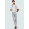 Erkek Regular Fit Rahat Beli Lastikli Duble Paça Pantolon Dokuma Kumaş Günlük Kullanım Hafta Sonu