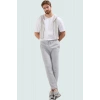 Erkek Regular Fit Rahat Beli Lastikli Duble Paça Pantolon Dokuma Kumaş Günlük Kullanım Hafta Sonu