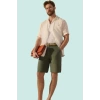 Erkek Renk Keten Şort Casual Tarz Yazlık Kısa Boy Straight Kalıp Yaz Aylarının Vazgeçilmezi