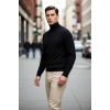 Erkek Slim Fit Balıkçı Yaka Akrilik Uzun Kollu Triko Kazak Günlük Ve Smart Stiller İçin Uygun