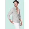 Erkek Slim Fit Çizgili Gömlek Pamuklu İş Ve Günlük Kullanım Hafta Sonu Yaz Aylarının Vazgeçilmezi