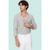 Erkek Slim Fit Çizgili Gömlek Pamuklu İş Ve Günlük Kullanım Hafta Sonu Yaz Aylarının Vazgeçilmezi