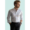 Erkek Slim Fit Gömlek Kolay Ütü Standart Kol Yaka Casual Günlük Kullanım Dayanıklı Malzeme