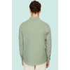 Erkek Slim Fit Hakim Yaka Pamuklu Keten Görünümlü Gömlek Günlük Kullanım Dayanıklı Malzeme