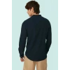 Erkek Slim Fit Hakim Yaka Pamuklu Keten Görünümlü Gömlek Günlük Kullanım Dayanıklı Malzeme