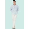Erkek Slim Fit Hakim Yaka Pamuklu Keten Görünümlü Gömlek Günlük Kullanım Dayanıklı Malzeme