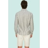 Erkek Slim Fit İnce Çizgili Gömlek Yaka Düğmeli Uzun Kollu Günlük Yaz Aylarının Vazgeçilmezi