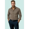 Erkek Slim Fit İnce Çizgili Gömlek Yaka Düğmeli Uzun Kollu Günlük Yaz Aylarının Vazgeçilmezi