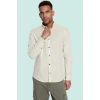 Erkek Slim Fit Uzun Kollu Gömlek Pamuklu Casual Günlük Hafta Sonu Yaz Aylarının Vazgeçilmezi