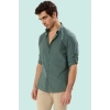 Erkek Slim Fit Uzun Kollu Gömlek Pamuklu Casual Günlük Hafta Sonu Yaz Aylarının Vazgeçilmezi
