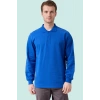 Erkek Uzun Kollu Polo Yaka Sweatshirt Pamuk Galanthus Sweat Pamuklu İş Günlük İçin