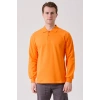 Erkek Uzun Kollu Polo Yaka Sweatshirt Pamuk Galanthus Sweat Pamuklu İş Günlük İçin