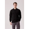 Erkek Uzun Kollu Polo Yaka Sweatshirt Pamuk Galanthus Sweat Pamuklu İş Günlük İçin