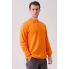Erkek Uzun Kollu Polo Yaka Sweatshirt Pamuk Galanthus Sweat Pamuklu İş Günlük İçin