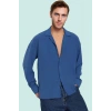 Erkek Yazlık Polyester Gömlek; Apaş Yaka Düz Desen Uzun Kollu Regular Boy Oversize Fit Hafta Sonu
