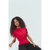 Esnek Örme Bluz; Kayık Yaka Kısa Kollu Fitted Kalıp Modern Stil Premium Kalite Özel Tasarım