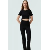 Esnek Örme Bluz Pantolon Takım Yüksek Bel Casual Stil Trend Tasarım Rahat Ve Şık Uzun Ömürlü