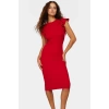 Esnek Örme Midi Elbise Bodycon Kesim Volanlı Kollarla Şık Tasarım Trend Konforlu