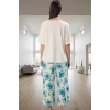 Evde Rahatlık %100 Pamuklu Çiçekli Pijama Takımı Regular Kalıp Şık Görünüm Yüksek Kalite