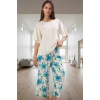 Evde Rahatlık %100 Pamuklu Çiçekli Pijama Takımı Regular Kalıp Şık Görünüm Yüksek Kalite