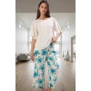 Evde Rahatlık %100 Pamuklu Çiçekli Pijama Takımı Regular Kalıp Şık Görünüm Yüksek Kalite