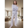 Evde Rahatlık %100 Pamuklu Pijama Takımı Çiçek Desenli Zarifane Tasarım Rahat Ve Şık