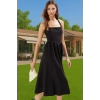Feminen A Kesim Midi Abiye Elbise Dokuma Kumaş Yüksek Kalite Özenle Seçilmiş Trend Tasarım