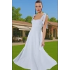 Feminen A Kesim Midi Abiye Elbise Polyester Elastan Dokuma Kumaştan Günlük Kullanım İçin