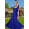 Feminen A Kesim Midi Abiye Elbise Polyester Elastan Dokuma Kumaştan Günlük Kullanım İçin