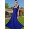 Feminen A Kesim Midi Abiye Elbise Polyester Elastan Dokuma Kumaştan Günlük Kullanım İçin