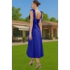 Feminen A Kesim Midi Abiye Elbise Polyester Elastan Dokuma Kumaştan Günlük Kullanım İçin