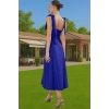 Feminen A Kesim Midi Abiye Elbise Polyester Elastan Dokuma Kumaştan Günlük Kullanım İçin