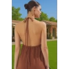 Feminen A Line Maxi Elbise Pamuk Viskoz Crinkle Dokuma Yazlık Özenle Seçilmiş Premium Kalite
