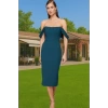 Feminen Leopar Desenli Bodycon Abiye Elbise Polyester Midi Boy Yazlık Günlük Kullanım İçin