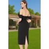 Feminen Leopar Desenli Bodycon Abiye Elbise Polyester Midi Boy Yazlık Günlük Kullanım İçin
