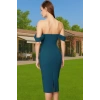 Feminen Leopar Desenli Bodycon Abiye Elbise Polyester Midi Boy Yazlık Günlük Kullanım İçin