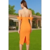 Feminen Leopar Desenli Bodycon Abiye Elbise Polyester Midi Boy Yazlık Günlük Kullanım İçin