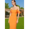 Feminen Leopar Desenli Bodycon Abiye Elbise Polyester Midi Boy Yazlık Günlük Kullanım İçin