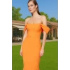 Feminen Leopar Desenli Bodycon Abiye Elbise Polyester Midi Boy Yazlık Günlük Kullanım İçin