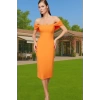 Feminen Leopar Desenli Bodycon Abiye Elbise Polyester Midi Boy Yazlık Günlük Kullanım İçin