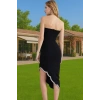 Feminen Midi Abiye Elbise Polyester Elastan Dokuma Mükemmel Uyum Zarifane Tasarım Dayanıklı Malzeme