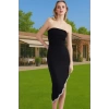 Feminen Midi Abiye Elbise Polyester Elastan Dokuma Mükemmel Uyum Zarifane Tasarım Dayanıklı Malzeme