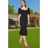 Feminen Midi Boy Bodycon Dokuma Abiye Elbise Yüksek Kalite Özel Tasarım Trend Tasarım Şık Görünüm