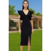 Feminen V Yaka Midi Boy Astarlı Abiye Elbise Rahat Ve Şık Özenle Seçilmiş Uzun Ömürlü Trend Tasarım