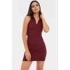 Fermuarlı Örme Mini Elbise Vücut Hatlarını Vurgular Yaz İçin İdeal Şık Görünüm Modern Stil