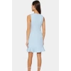Finike Dokuma Mini Elbise A Line Kesim V Yaka Düğmeli Polyester Karışımlı Modern Stil