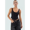 Fitted Askılı Bluz Keten ve Pamuk Karışımı Nefes Alabilir Kumaş Zarifane Tasarım
