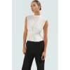 Fitted Bisiklet Yaka Bluz Nefes Alan Polyester Kumaştan İş Giysisi Rahat Ve Şık Modern Stil