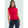 Fitted Bisiklet Yaka Bluz Nefes Alan Polyester Kumaştan İş Giysisi Rahat Ve Şık Modern Stil